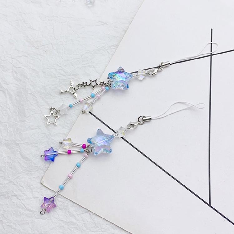 Cute Bowknot Phone Charm Acrylic Star Pendant Keychain Ornament Bag Accessory