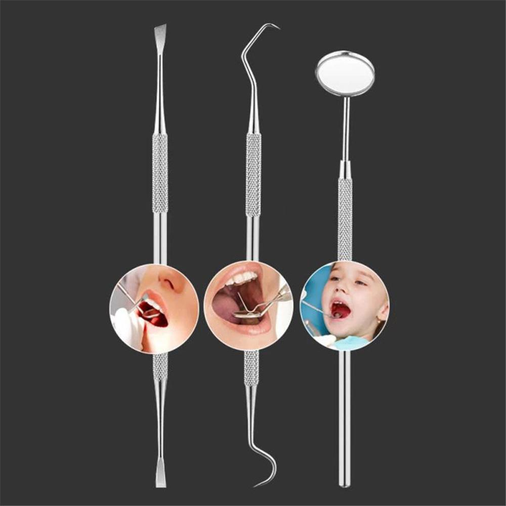 3PC Dental Tooth Cleaning Dentist Scraper Pick Tool Calculus Plaque Flos Remover