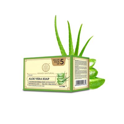 Aloe Vera Ayurvedic Soap 125 G X 5 Pcs Pack of 1 | Hydrates, Soothes and Softens Skin Naturally