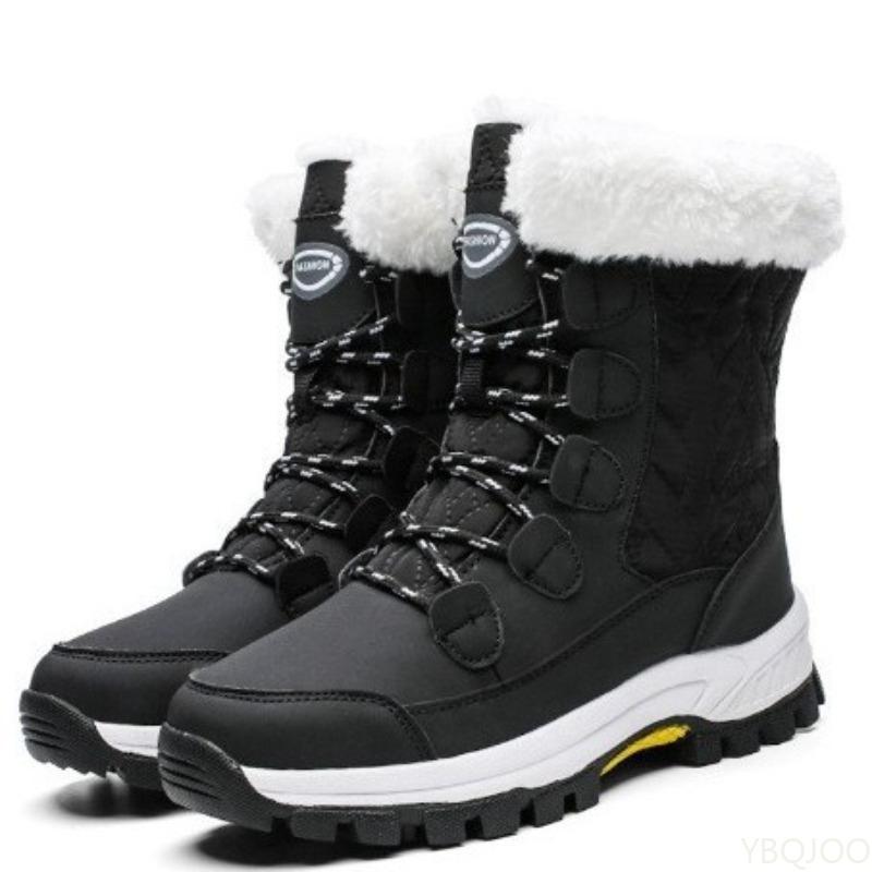 

Новые зимние повседневные удобные сноубутсы для улицы, женские хлопковые ботинки с высоким верхом, модные универсальные женские ботинки средней высоты 43
