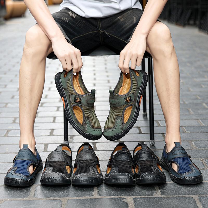 Superleichte Sommer Herren Grüne Lässige Mesh Atmungsaktive Schuhe Mesh Outdoor Herren Sneaker Dämpfung EVA Herrenschuhe Übergröße 38-48