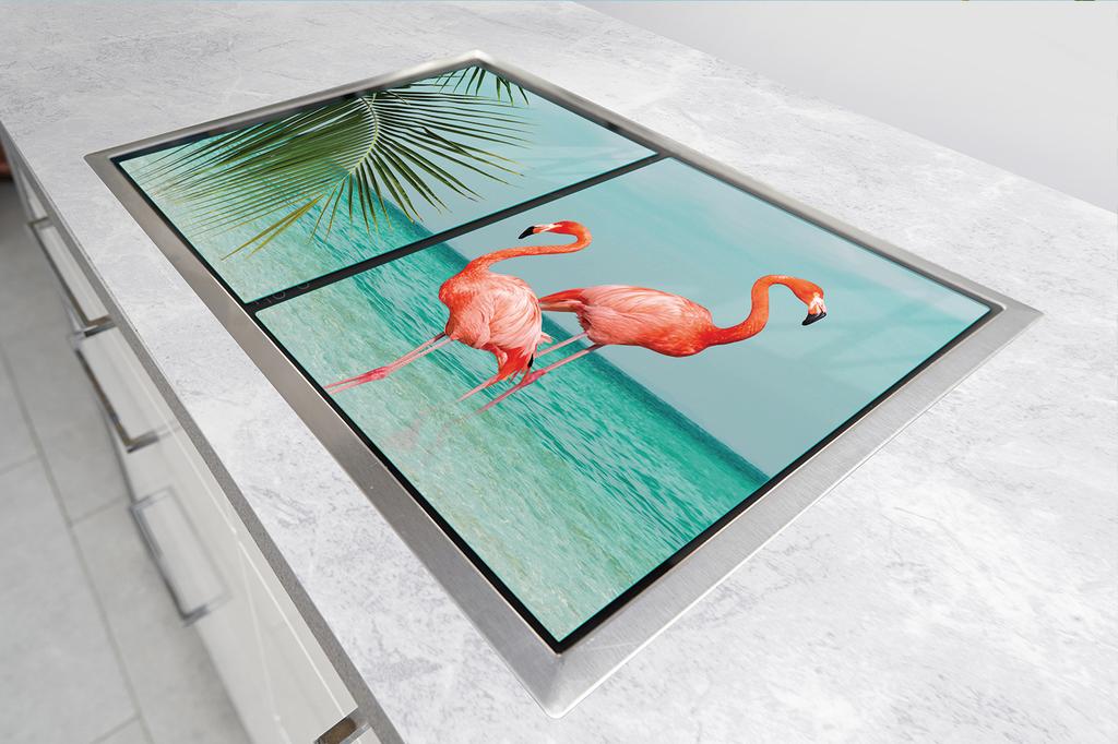 SZKLANA PŁYTA OCHRONNA NA KUCHENKĘ 90x52 FLAMING