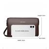 Men's Handheld Bag High End PU Leather Long Wallet Large Capacity Multi Card Slot Wrist Bag Password Anti Theft Phone Bag