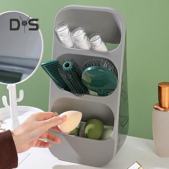 Tiered Makeup Brush Organizer Countertop Organizer Large Capacity 3-Layer Design Bathroom Counter Desk Organizer