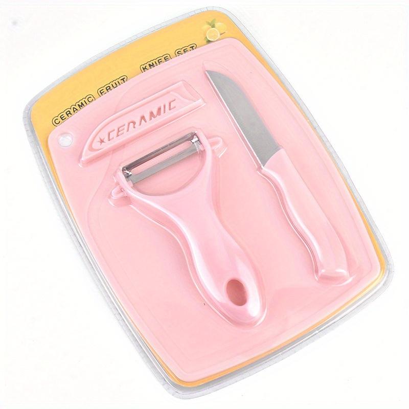 3PCS Hree Piece Kitchen Multi-functional Melon And Fruit Knife Ceramic Fruit Knife Set T Peeler Vegetable Cutting Board