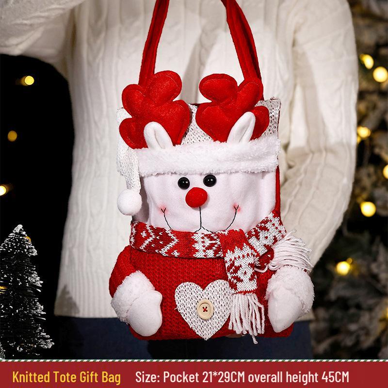 Large Santa Claus Christmas Eve Gift Bag with Pocket for Decorations