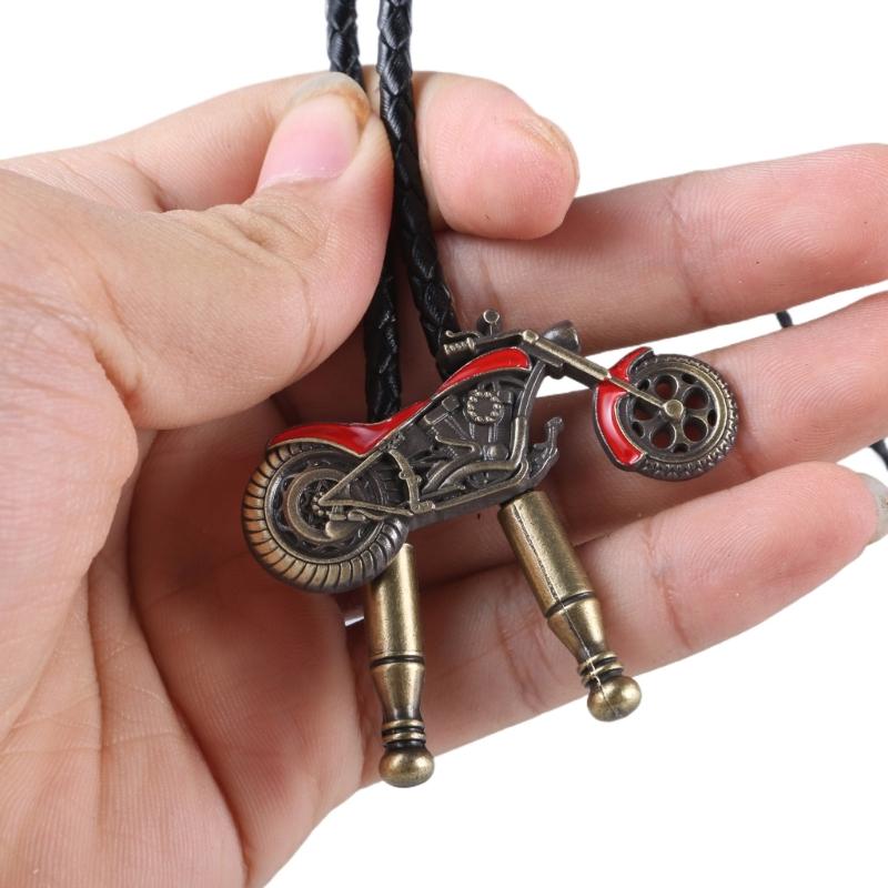Metal Bolo Tie for Male Carnivals Necktie Motorcycle Pendant Bolo Tie for Shirt Sweater Decorative Adult Birthdays Gift