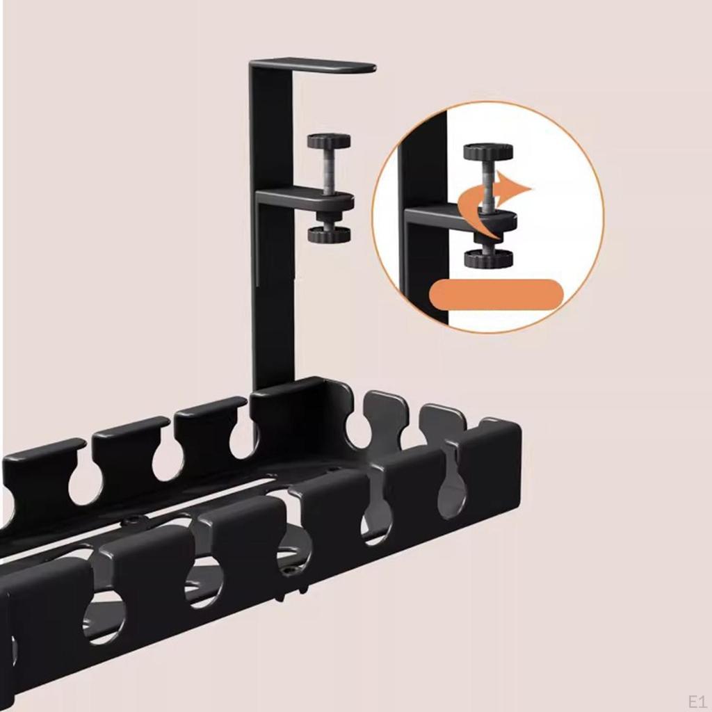 under Desk Cable Management Organizer Power Strip Storage Raceway Wire Rack