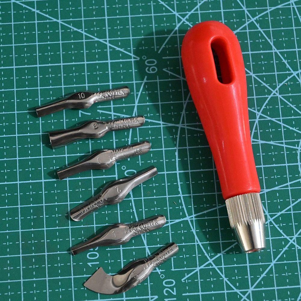 Ergonomic Rubber Block Stamp Kit Stamp Maker Carving Cutter Tools  Art Supplies