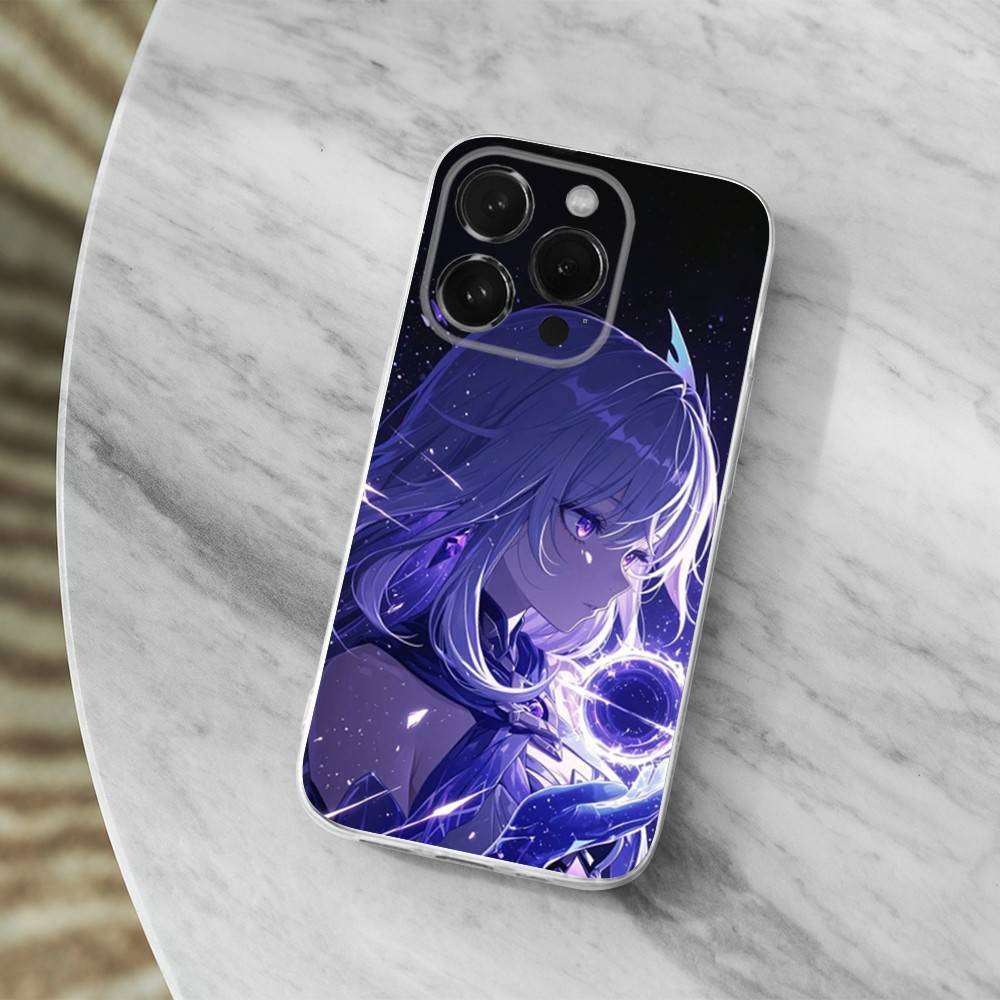 Genshin Impact Skirk Game For iPhone 12,Mini,16,X,17,Plus,11,Max,13,XR,15,Pro,14,SE,XS,Transparent Soft Cover Case