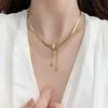 Stainless Steel Butterfly Pendant Neck Necklace for Girls Women Charm Snake Chains Choker Waterproof Zircon Valentine Day Gift