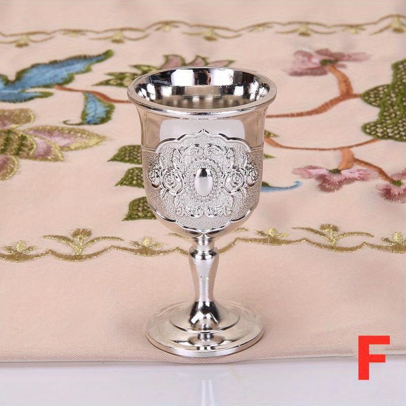 1pc European Style Wine Glass High-grade Liquor Glass Creative Home Metal Liquor Glass Retro Creative Small Pieces