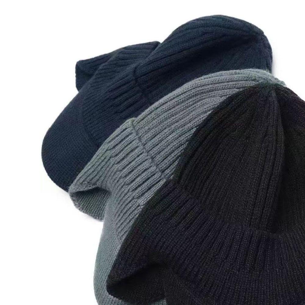 Warm Ear Protector Cap Windproof Knitted Peaked Hat Cover Head Baseball Knitted Cap Protective Ear