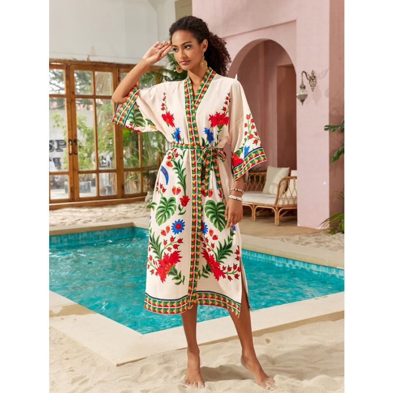 Plus Size Women's New Beach Holiday Cardigan Bikini Sunblock Blouse Blouse