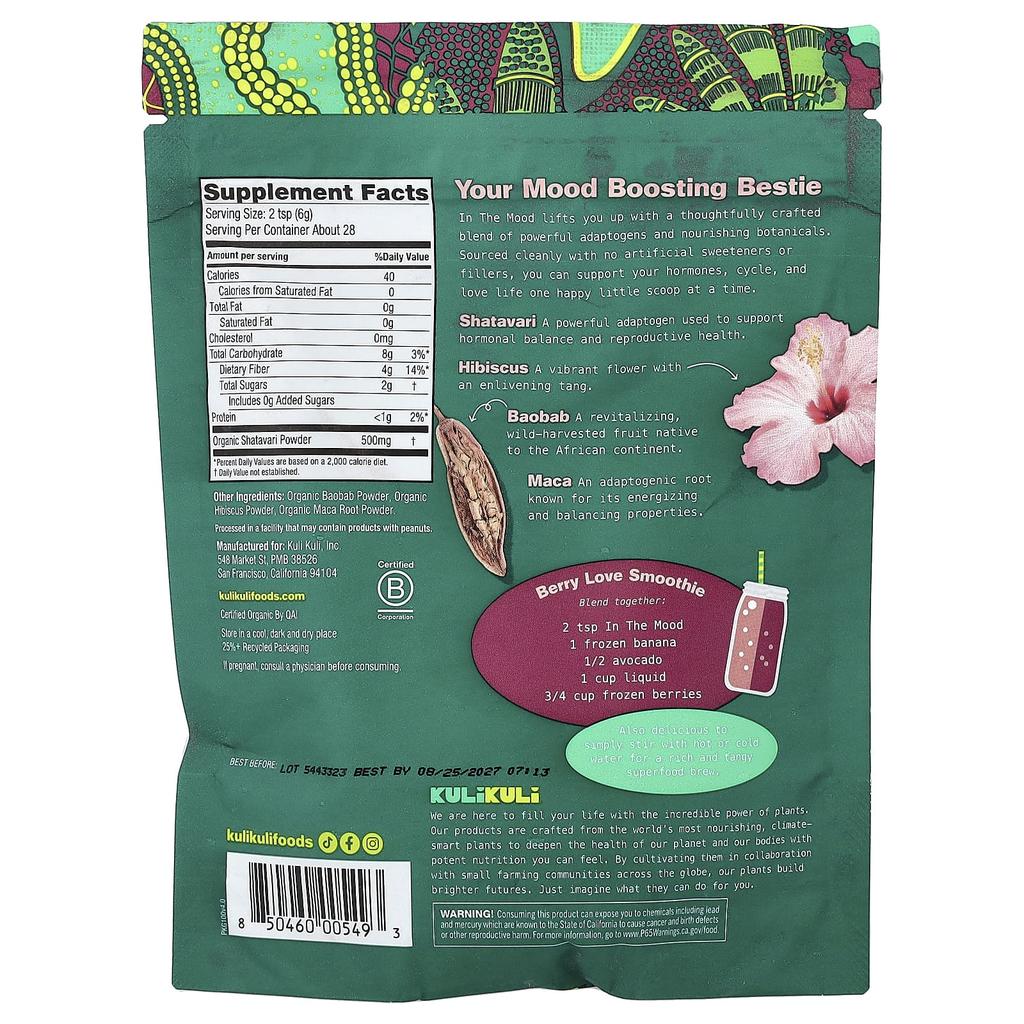 Kuli Kuli, Mood Magic, Organic Uplifting Superfood Powder, 6 Oz (170 G)