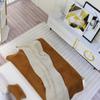 Cream Styles Miniature Double Bed with Beddings Bedroom Furniture Realistic Detailing Design for 1/20 Dollhouses Decors