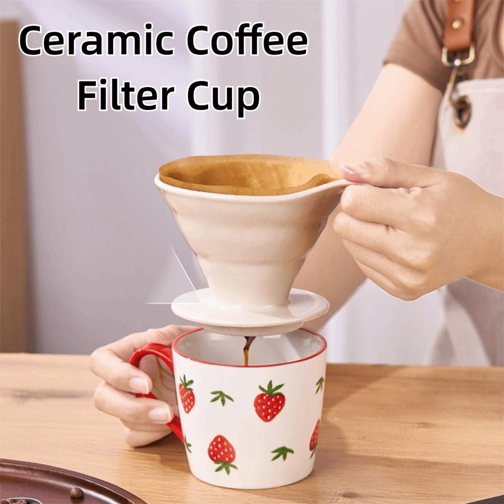 Conical Shape Ceramic Coffee Filter Cup V Shape Design Espresso Coffee Dripper  Coffee Making
