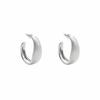 Damen Sterling Silber Mid-Ear Creolen, Kreisdesign mit S925 Silbernadel - Elegant und Einzigartig.