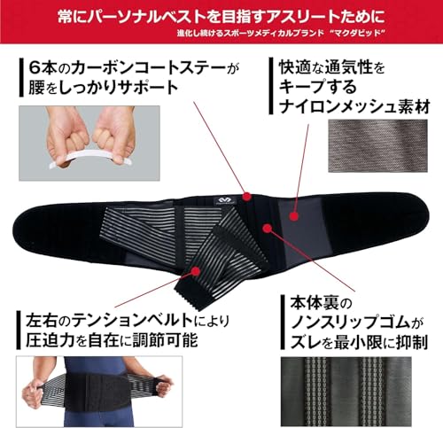 Official McDavid Universal Back Support, a favorite brand of Tokyo Yakult Swallows player Tetsuto Yamada. This versatile back support stay provides su