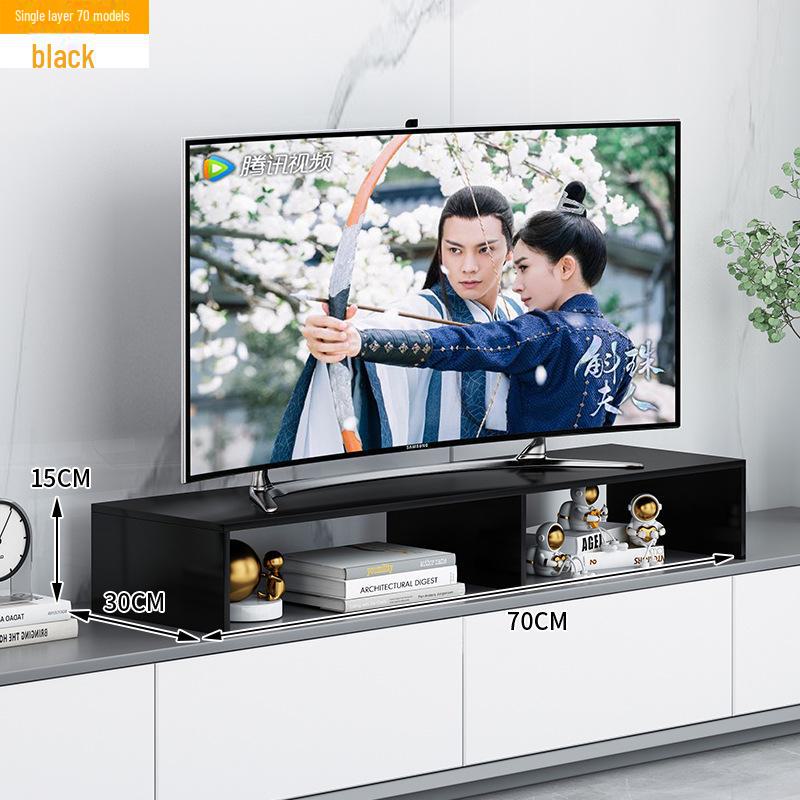 Elevated TV Stand with Storage and Height-Adjustable Bracket
