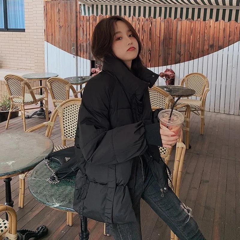 Down Cotton Jacket Female Winter Students Short Paragraph Bread Clothes Cotton Jacket Loose Cotton Coat Coat