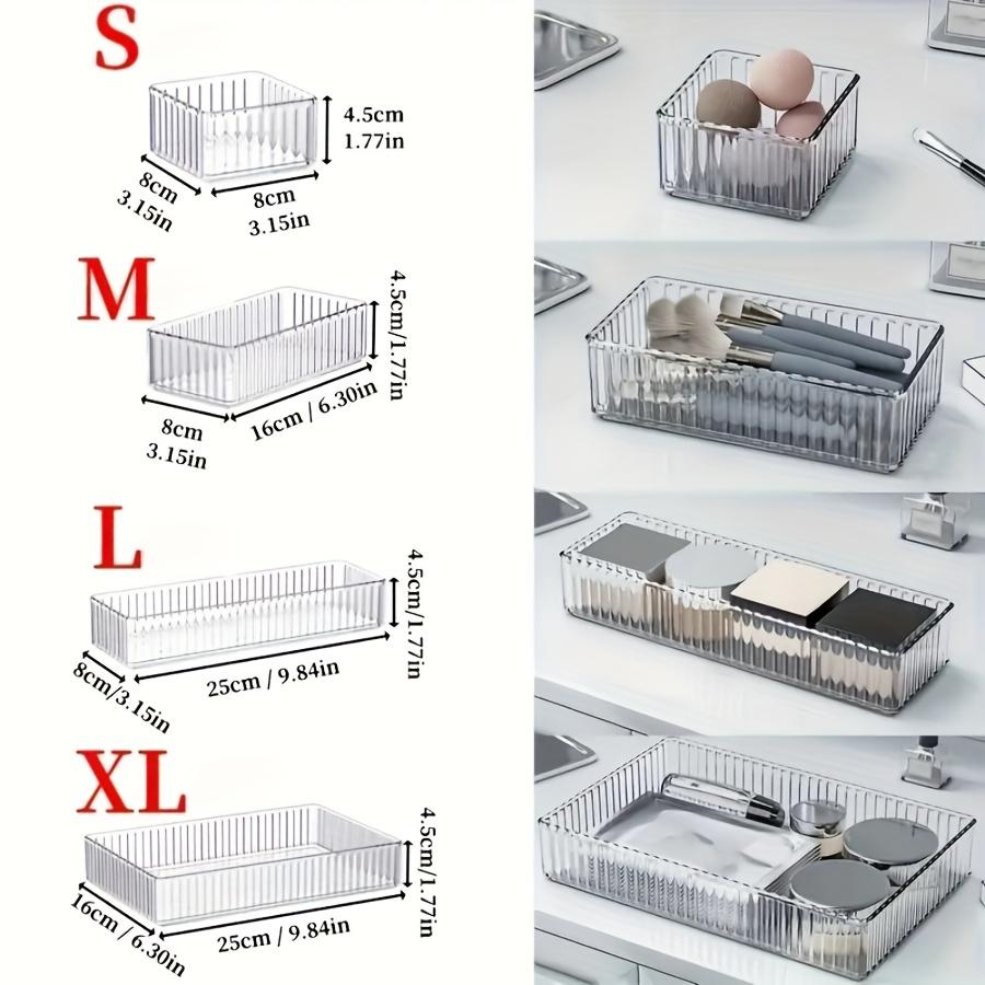 6 Stück Transparente Acryl Aufbewahrungsbox Set Multifunktionale Schubladeneinteiler Stapelbarer Schlafzimmer Badezimmer Wohnheim Organizer für Schreibtisch Schminktisch Lippenstift