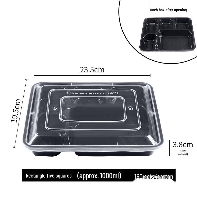 Qiwei Disposable Divided Meal Prep Containers