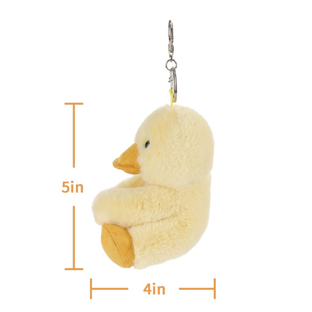 Apricot Lamb Duck Cute Soft Keychain Plush Perfect for Boys and Fits Kids Backpacks and 10cm Toy, Girls, Purses,