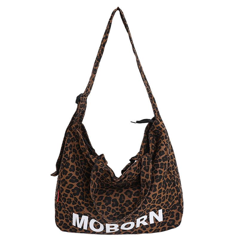 Casual Large-capacity Lazy Wind Handbag Women's 2025 New Leopard Print Tote Bag Fashion Shoulder Messenger Bag