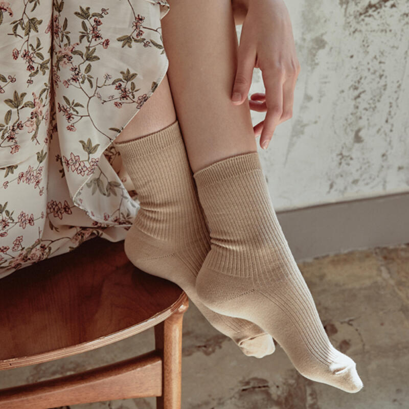 Basic Lip Socks Beige 5 Pairs UNI120-SET Women s (220~250mm)