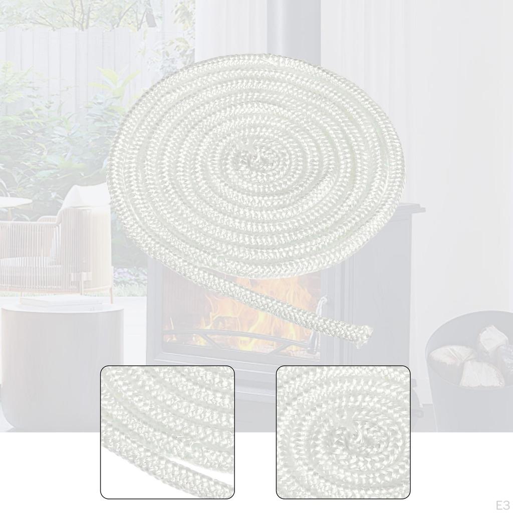 Door Gasket Rope 2.2M Heat Resistant Replacement Fireplace Sealing Seal Cord for Workshop