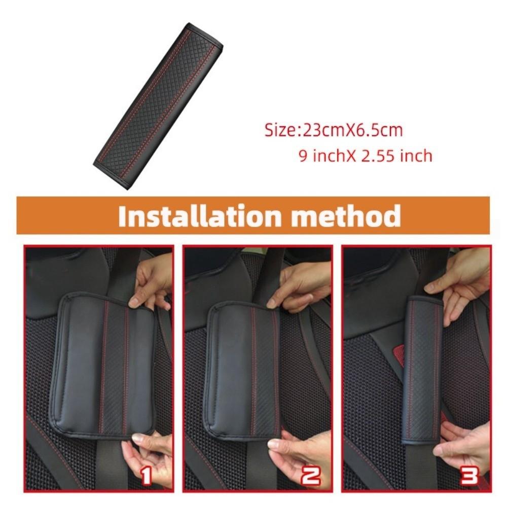 Embossed Belt Protective Cover PU Leather Car Shoulder Pad Safety Car Seat Belt Cover  Car