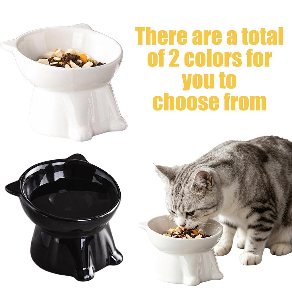 Large Capacity Plastic Bowl with Slanted Design - Wide Mouth Angled Food Dish for Cats