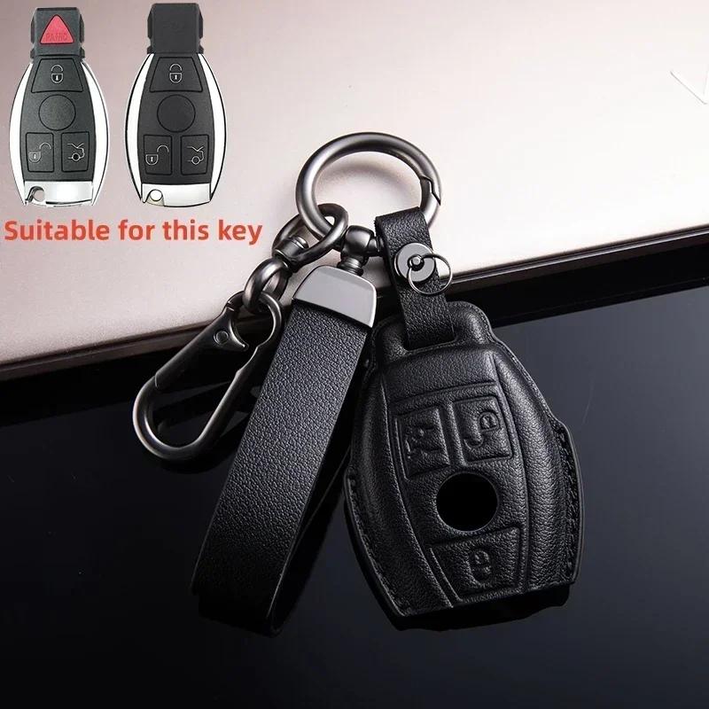 Leather Car Remote Key Case Cover for Mercedes Benz A C E S G Class GLC CLE CLA GLB GLS GLA W177 W205 W213 W222 X167