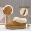 Leather snow boots women's winter new thick-soled velvet warm real hair short boots casual fashion bread women's boots