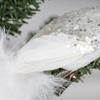 1/2Pcs Hanging Pendant Glittering White Peacock Tree Decor with Long Tail 40cm Christmas Ornament Christmas Tree Toppers Clip-On