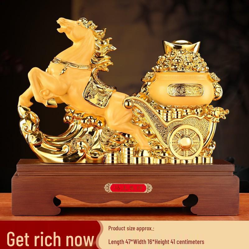 Zodiac Horse Ornament: Wealth-Attracting Decoration for Office, Living Room, Wine Cabinet, or Desk