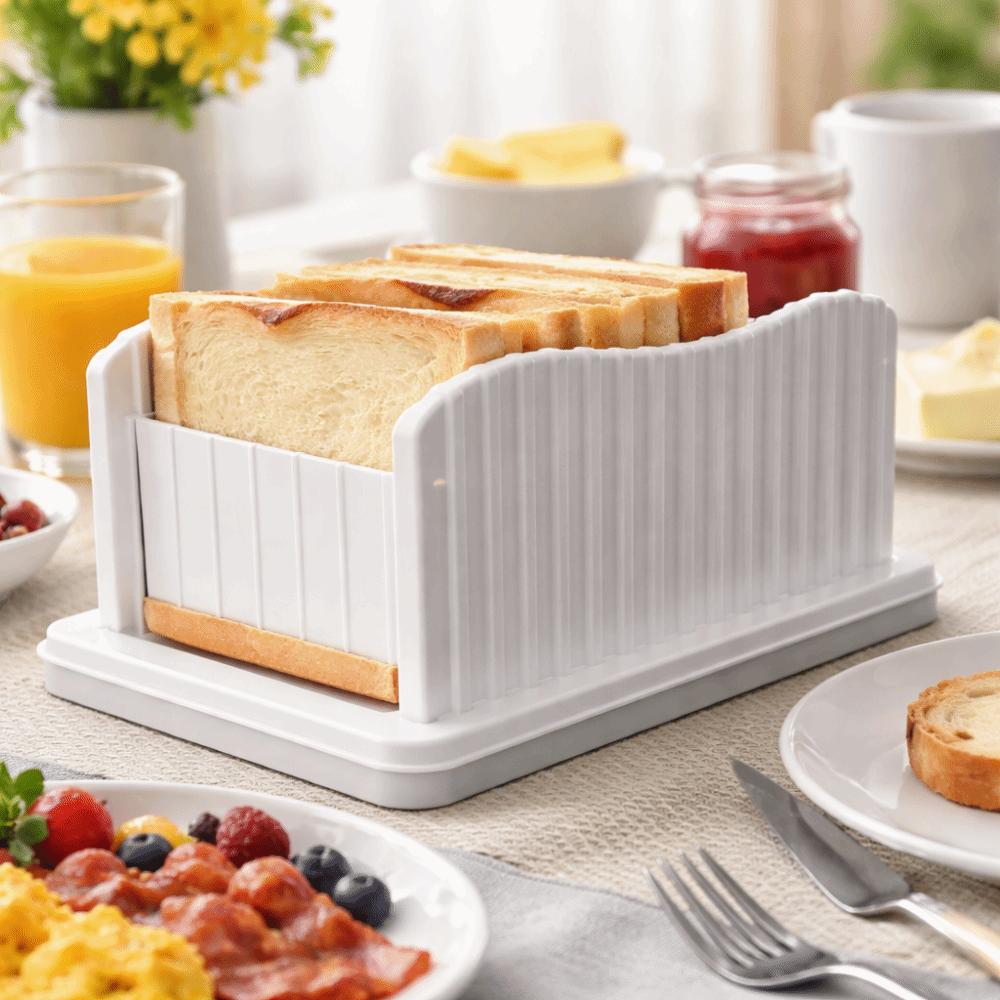 Adjustable Width Manual Bread Slicer with Bread Crumb Tray Bread Slicing Plate  Kitchen