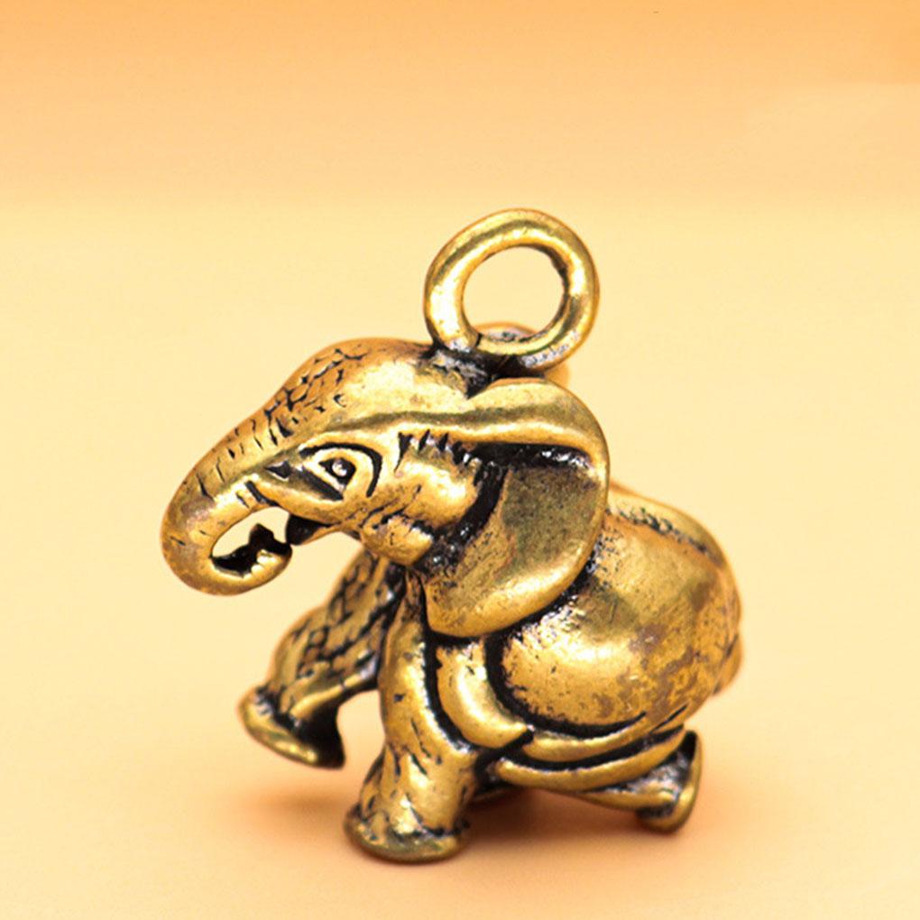 Antique Elephant Pendant Vintage Animal Charm Keychains Jewelry Decoration Crafts Figurines Desktop Decor Handmade