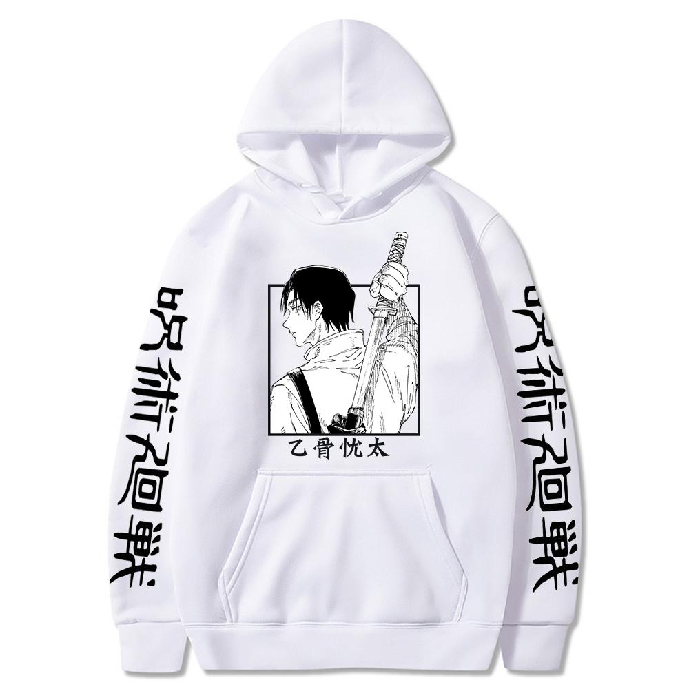 Japan Manga Jujutsu Kaisen Cool Graphic Hoodies Vintage Oversized Hooded Sweatshirt Long Sleeves Cotton Hoodie Men Women Clothes