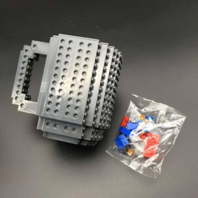Bunter DIY Bausteinbecher mit 350 ml Fassungsvermögen Plastik-Kaffeetasse im europäischen Stil