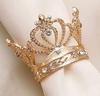 10pcs/lot New simulation crown napkin ring pearl diamond napkin ring wedding table setting table napkin buckle cloth ring