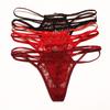 Women's Sexy Lace Thongs with Crown Design, Low Waist and Thin Strap