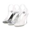 Clear PVC Transparent Pumps Sandals Perspex Stilettos High Heels Pointed Toe Womens Nightclub Zapatillas De Mujer