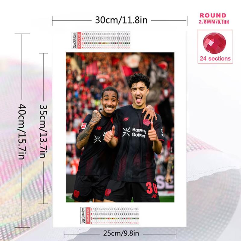 Bayer Leverkusen Ibrahim Maza Pattern 3pcs 100% Round Full Drill 5D DIY Diamond Painting Embroidery Cross Stitch Rhinestone Décor