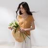 Women's V-neck Short Sleeve Lyocell Blend Knit Top