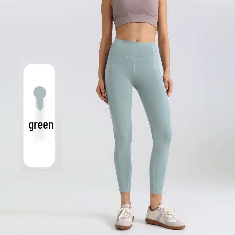 High-Waist Butt-Lift Yoga Pants with Side Pockets - Stretch Athletic Leggings for Women