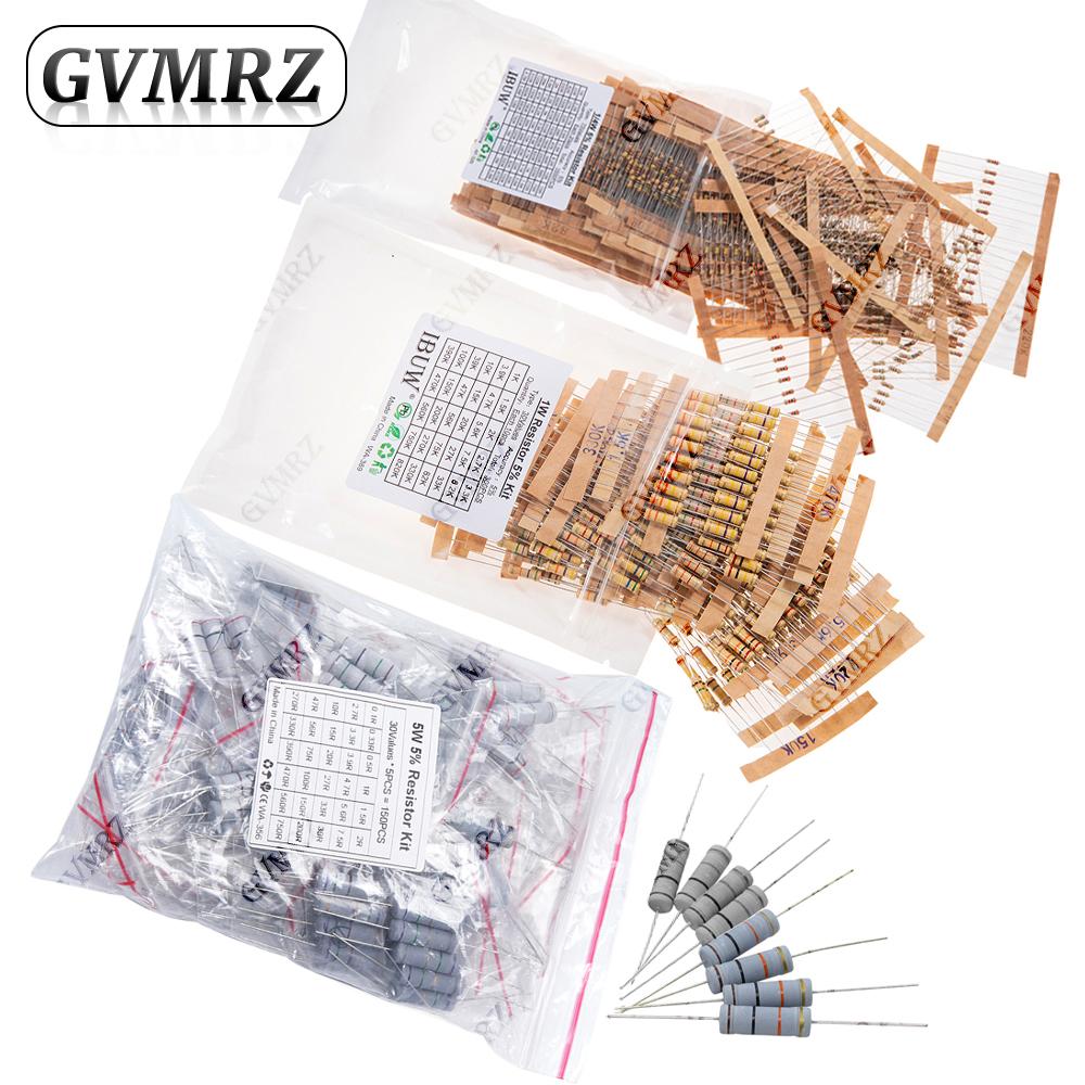 1/2W 1W 2W 3W Resistance 5% Metal Film Resistor Assortment Kit Set 30Kinds Each 5/10PCS 1R~750R 1K~820K Ohm 1R 2R 3R 4R 1K 2K 3K