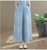 2026 Summer Retro Ethnic Cotton Linen Short Sleeve Top + Wide Leg Pants Set