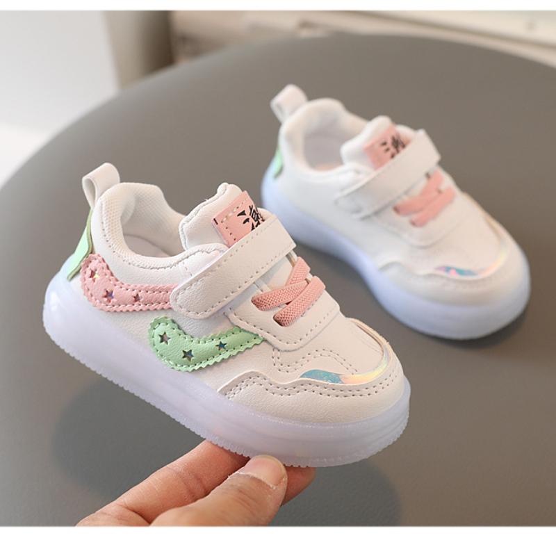 Girls Shoes Spring  Autumn New Kids Shoes Illuminated Board Shoe Breathable Casual Shoe Anti Slip Soft Sole Walking Shoe Trend